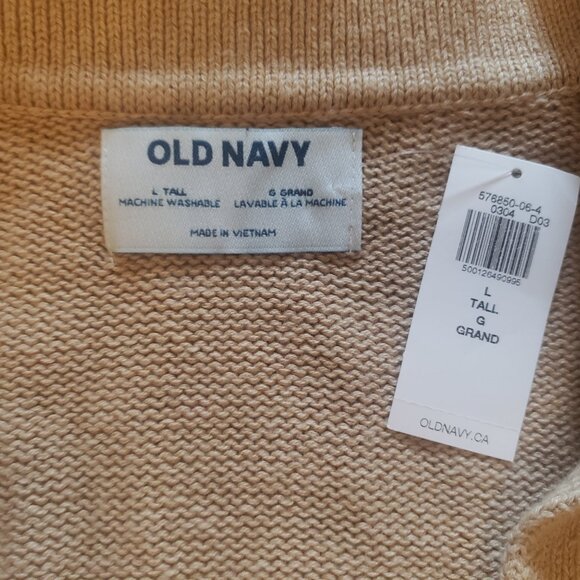 New Old Navy Men's Beige Collared Sweater - Picture 2 of 4